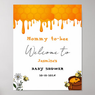 Sweet Dripping Honeycomb Mommy-to-bee Baby Shower Poster