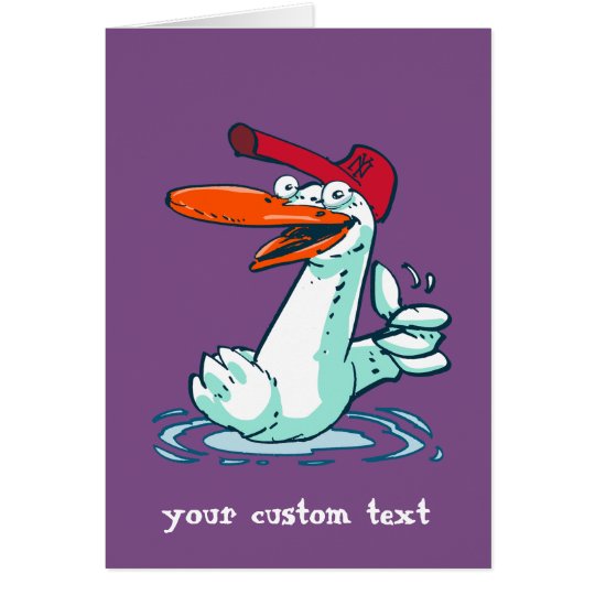sweet duck customizable message cartoon card