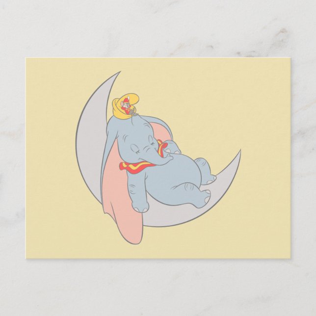 Sweet Dumbo and Timothy Sleeping Postcard (Front)
