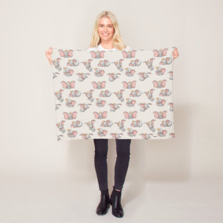 Sweet Dumbo Pattern Fleece Blanket
