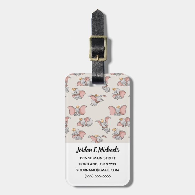 Sweet Dumbo Pattern Luggage Tag (Front Vertical)