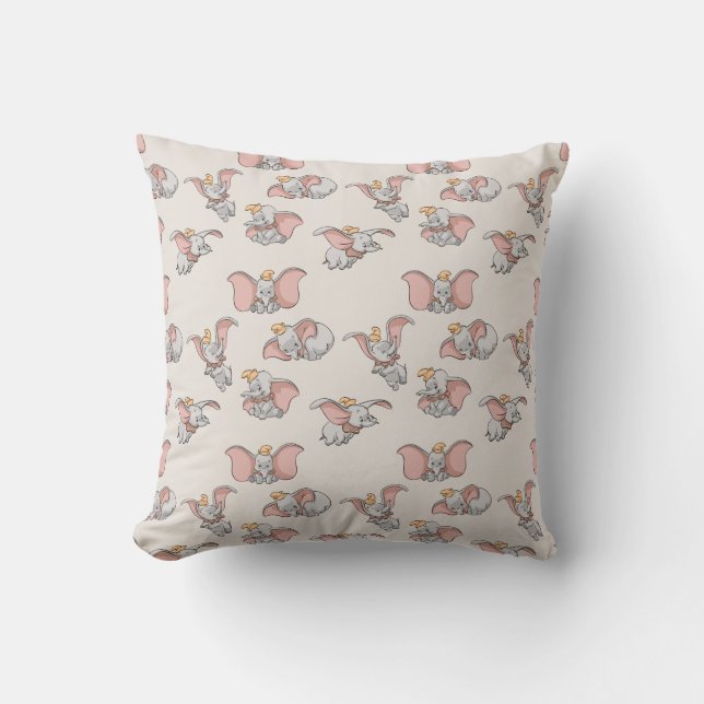Sweet Dumbo Pattern Throw Pillow (Front)