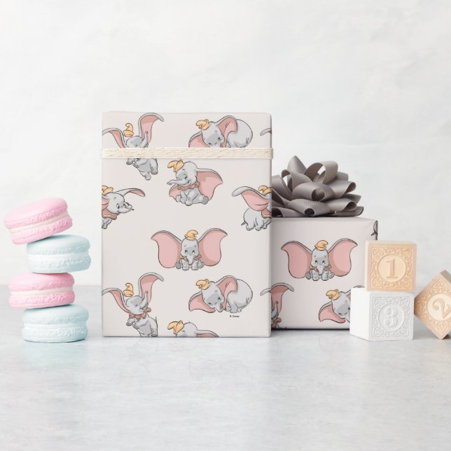 Sweet Dumbo Pattern Wrapping Paper (Baby Shower)