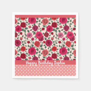 Sweet Dusty Pink Roses  Personalized  Napkin