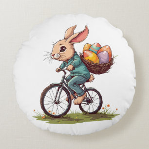 Sweet Easter Ride Round Pillow