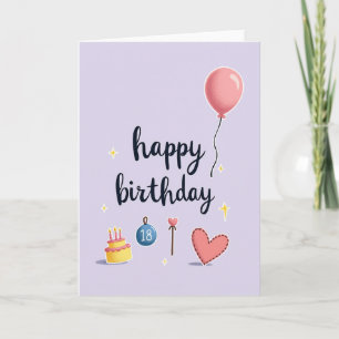 Sweet Eighteen Birthday Art Card