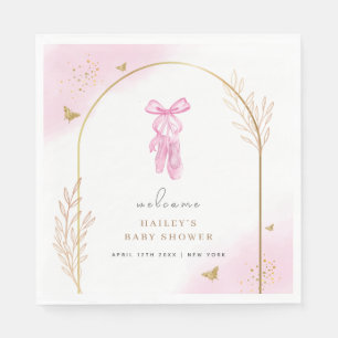 Sweet Elegant Arch Ballerina Welcome Baby Shower Napkin