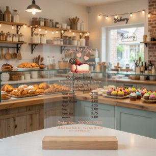 Sweet & Elegant Custom Dessert Menu Acrylic Sign