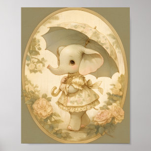 Sweet Elephant - Baby Room Poster