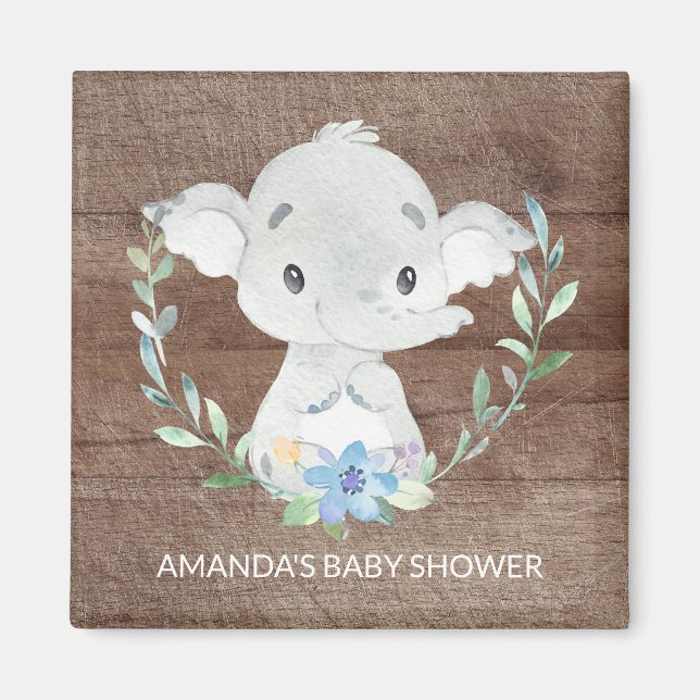Sweet Elephant Baby Shower Favor Magnet (Front)