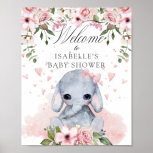 Sweet Elephant Baby Shower Welcome Sign