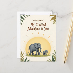 Sweet Elephant Fathers Day My Greatest Adventure Holiday Postcard