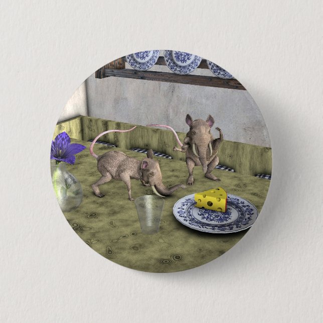 Sweet Elephant Mice 2 Inch Round Button (Front)