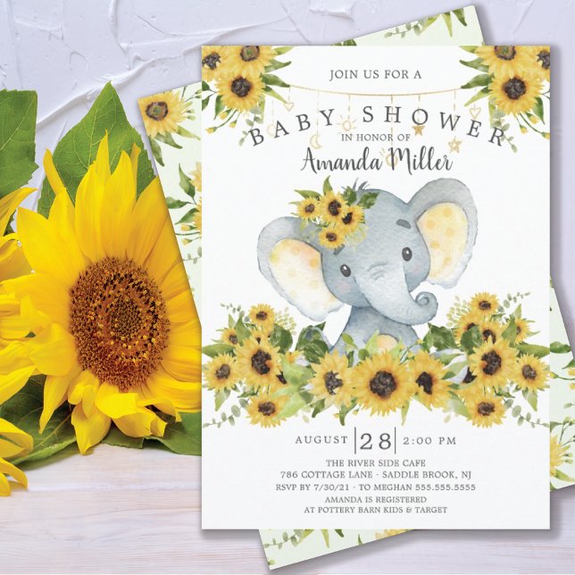 Sweet Elephant Neutral Baby Shower Invitation (Creator Uploaded)