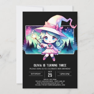 Sweet Enchantress Wizard Birthday Invitation