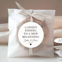 SWEET ENDING NEW BEGINNING Heart Wedding Favour