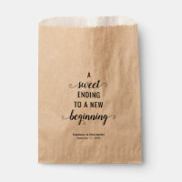 Sweet Ending New Beginning Rustic Script Wedding