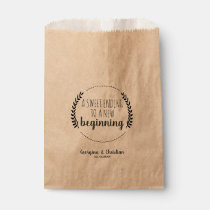 Sweet Ending New Beginning Wedding Thank You Favour Bag