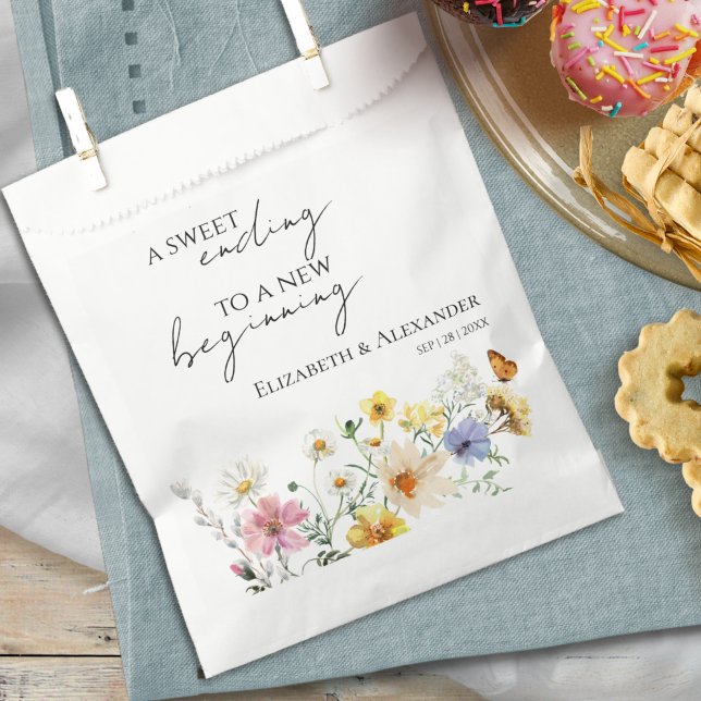 Sweet Ending New Beginning | Wildflower Wedding Favour Bag (Creator Uploaded)