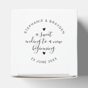 Sweet Ending New Beginnings Elegant Script Wedding Favor Box