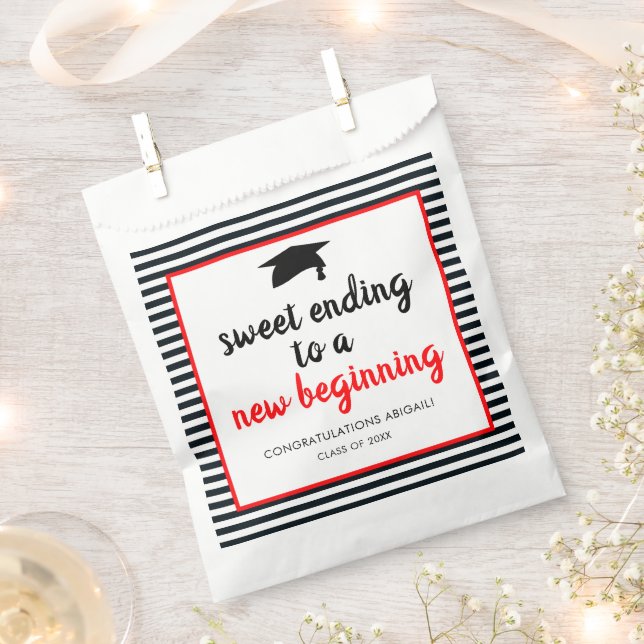 Sweet Ending to a New Beginning Graduation Favour  Favour Bag (Clipped)