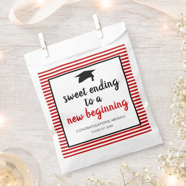 Sweet Ending to a New Beginning Graduation Favour  Favour Bag (Clipped)