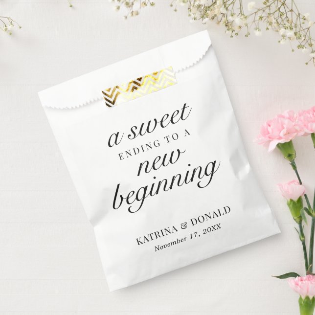 Sweet Ending To A New Beginning Wedding  Favour Ba Favour Bag (Sealed)