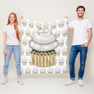 Sweet Engagement Cupcake Fleece Blanket