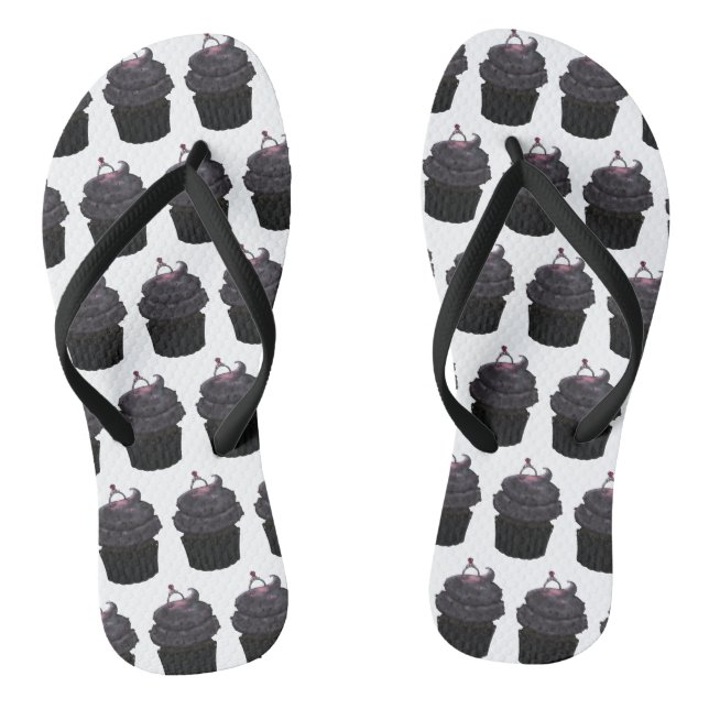 Sweet Engagement Cupcake Flip Flops (Footbed)