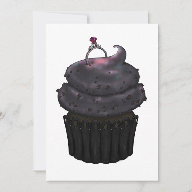 Sweet Engagement Cupcake Invitation (Front)