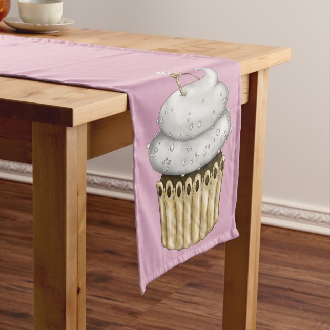 Sweet Engagement Cupcake Medium Table Runner (In Situ)