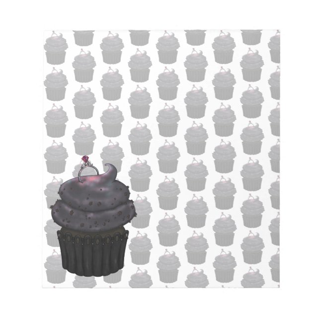 Sweet Engagement Cupcake Notepad (Front)