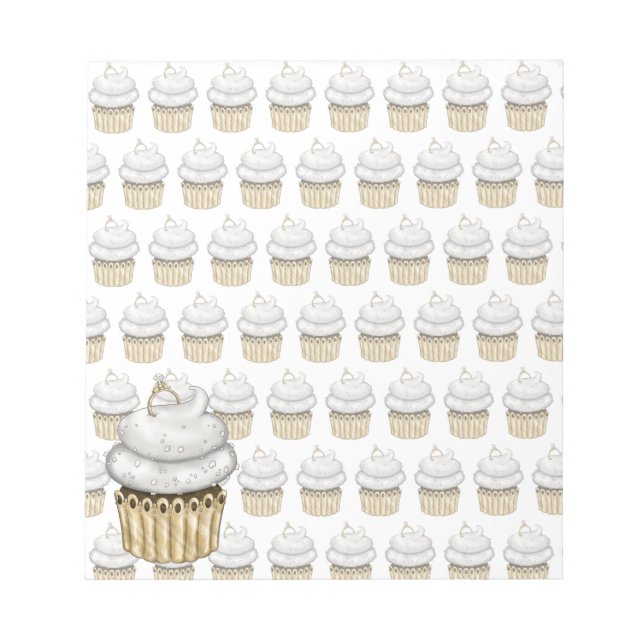 Sweet Engagement Cupcake Notepad (Front)