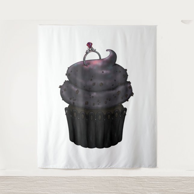 Sweet Engagement Cupcake Tapestry (Front)