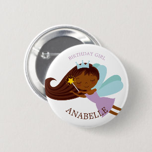 Sweet Faerie Princess "Birthday Girl" Personalized 2 Inch Round Button