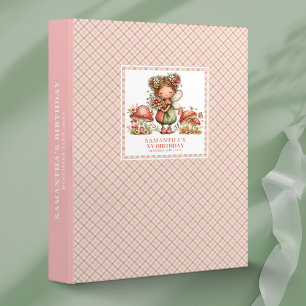 Sweet Fairy Birthday Ring Binder Pink Flowers Gift