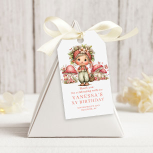 Sweet Fairy Blush Pink Flowers Birthday Gift Tags