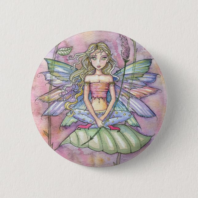 Sweet Fairy Button Pin by Molly Harrison (Front)