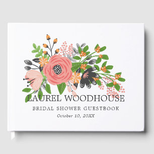 Sweet Fall Flowers - Bridal Shower - Name & Date Guest Book