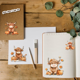 Sweet Fall Highland Cow Ex Small sticker sheet