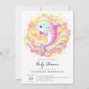 Sweet Fantasy Dolphin Baby Shower Invitation