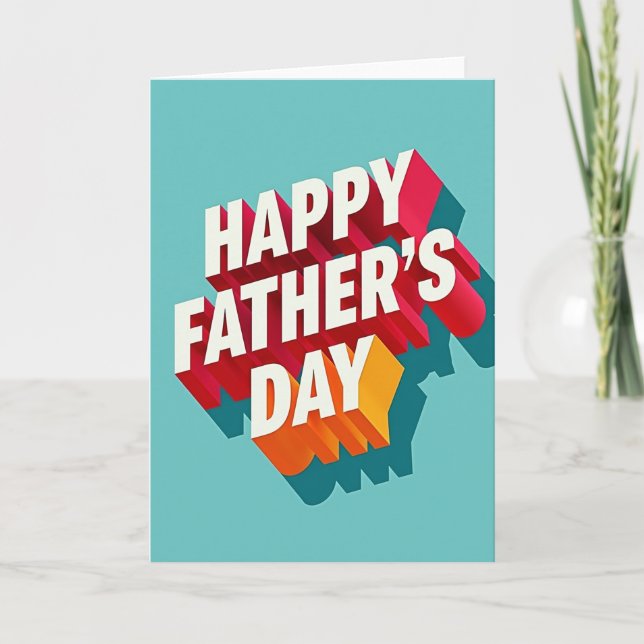 Sweet Fathers Day Block Text Card (Front)