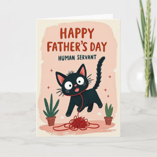 Sweet Fathers Day Cat Yarn Card