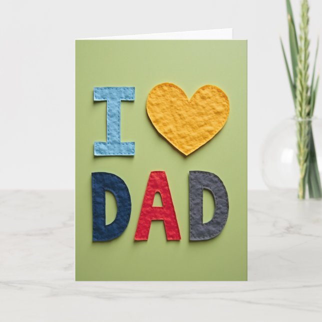 Sweet Fathers Day Fabric Card (Front)
