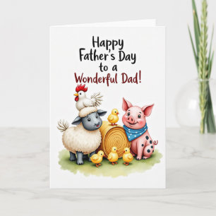 Sweet Fathers Day Farm Animals Card