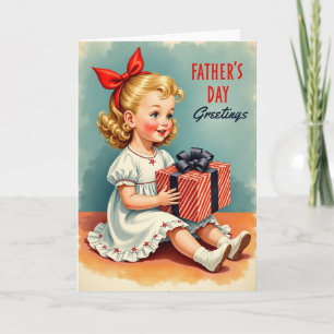 Sweet Fathers Day Girl With Gift Card