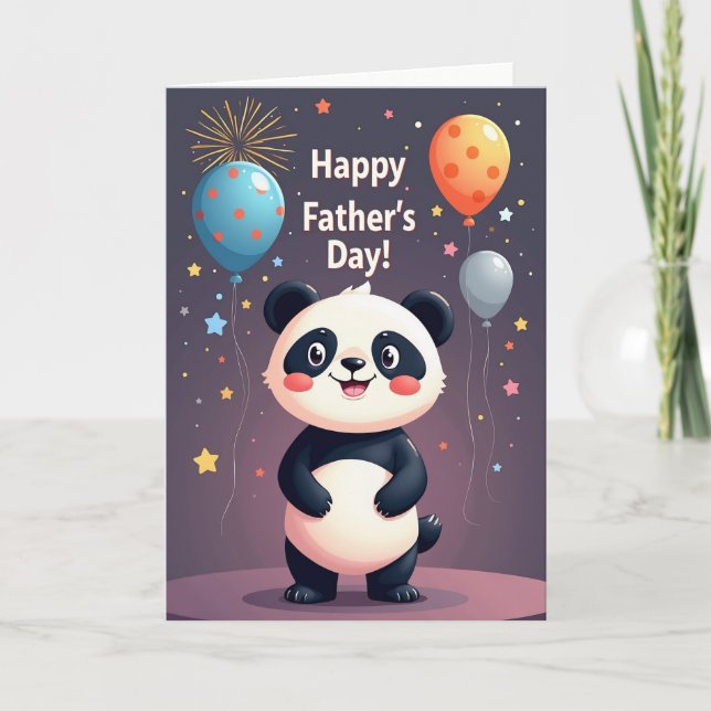 Sweet Fathers Day Panda Card (Front)