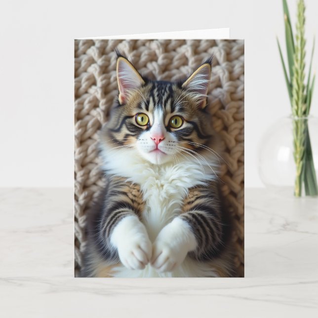 Sweet Fathers Day Tabby Cat Card (Front)