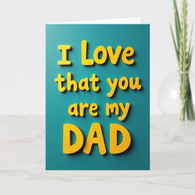 Sweet Fathers Day Teal Glow Card (Front)