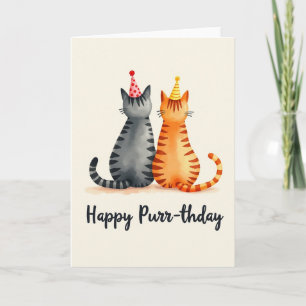 Sweet Feline Friends Birthday Card
